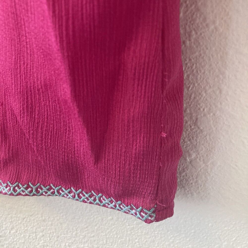 Savanna Jane Tunic Top Women's Small Magenta Embroidered Bell Sleeve Boho - Picture 8 of 16